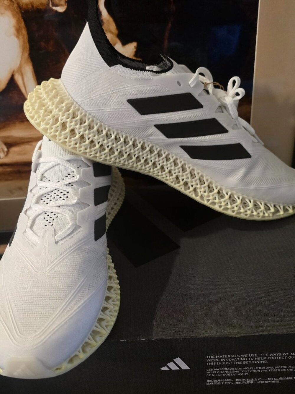 Adidas 4DFWD 4 Running Shoes ID8887 Cloud White/Core Black Men's Sz 10 US NEW